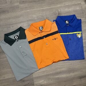 Footjoy FJ Golf Polo Lot Of 3 Men's Size Medium Performance‎